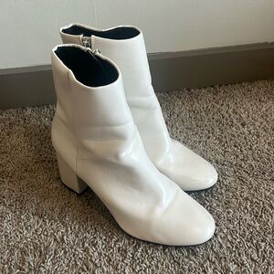 White ankle boots